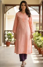 Voile Cotton Chikankari Kurti - Image 2
