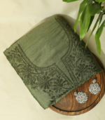 Chanderi Silk Kurta Set – Elegant Olive Green Ensemble