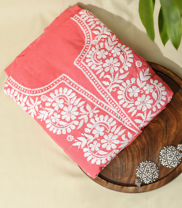 1 Pure Mudal Kurta Set – Radiant Coral Pink Charm - Image 1