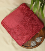 Chanderi Silk Kurta Set – Rich Ruby Red Ensemble