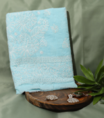 Pure Cotton Embroidered Suit Set – Aqua Blue Charm