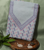 Pure Cotton Embroidered Suit Set – Lavender Mist with Dual Tone Threadwork