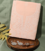 Pure Cotton Heavy Embroidered Suit Set – Soft Peach Elegance
