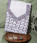 Pure Cotton Embroidered Suit Set – Classic White Elegance