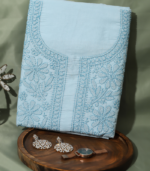 Pure Cotton Heavy Embroidered Suit Set – Powder Blue Grace