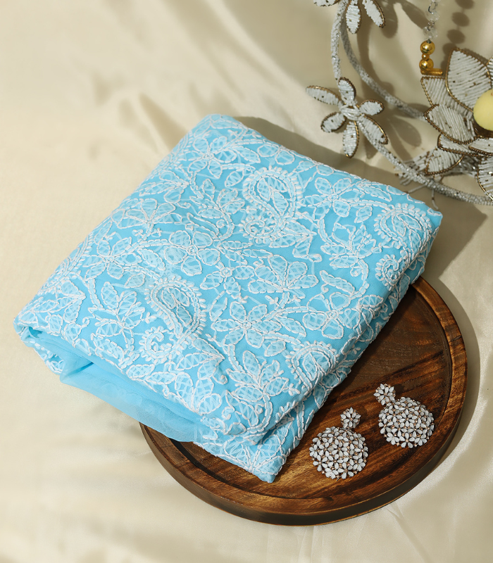 1 Georgette Kurta Set – Elegant Sky Blue Ensemble - Image 1