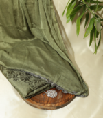 Chanderi Silk Kurta Set – Elegant Olive Green Ensemble - Image 2