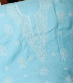 Pure Cotton Embroidered Suit Set – Soft Pastel Blue Elegance - Image 2