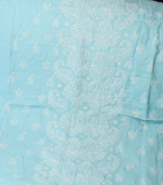 Pure Cotton Embroidered Suit Set – Aqua Blue Charm - Image 2