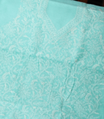 Pure Cotton Heavy Embroidered Suit Set – Mint Aqua Elegance - Image 2