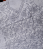 Pure Cotton Heavy Embroidered Suit Set – Steel Grey Elegance - Image 2