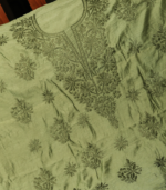 Chanderi Silk Kurta Set – Elegant Olive Green Ensemble - Image 3