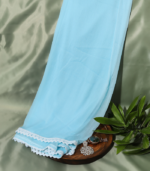 Pure Cotton Embroidered Suit Set – Aqua Blue Charm - Image 3