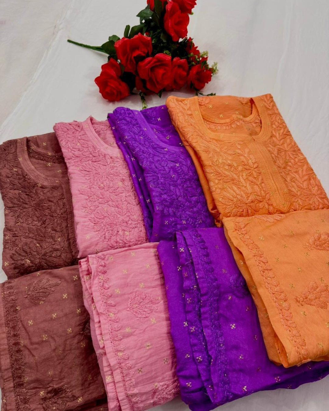 11 Sets chanderi Festive Chanderi Kurta Sets Combo – Multi Color Collection - Image 1