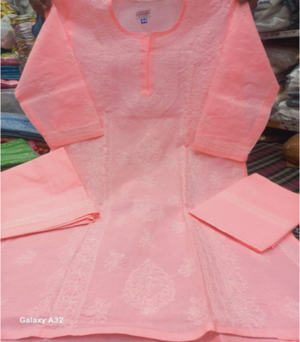 Pink - Rubia Cotton Lucknowi Chikan Shalwar Suit with Dupatta