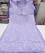 Beautiful Chikankari Cotton Front Jaal Lavender Kurti