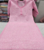 Beautiful Chikankari Cotton Front Jaal Pink Kurti