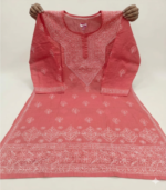 Beautiful Chikankari Cotton Red Kurti
