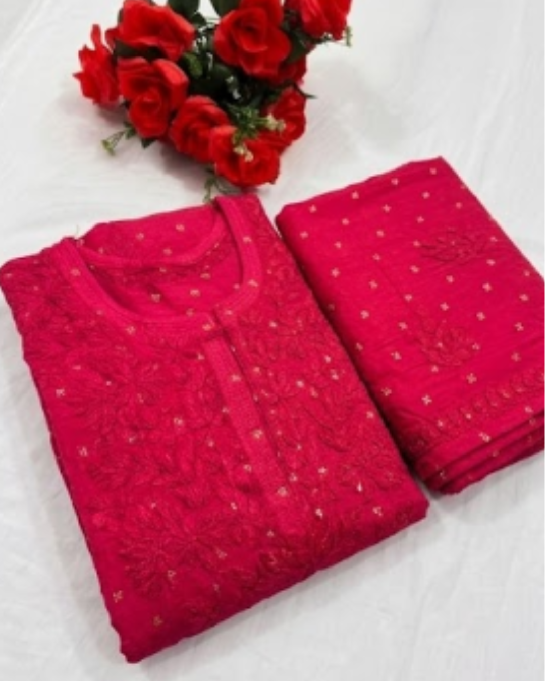 8 Gazrish pink chanderi Premium Gazrish Pink Chanderi Kurta Set – Festive Wear - Image 1