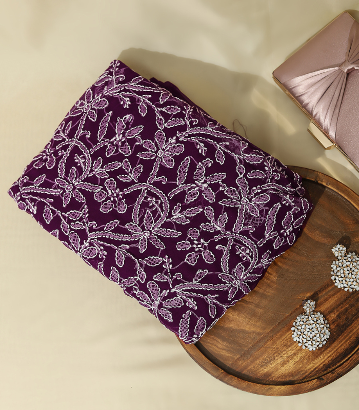 gp1 Georgette Kurta Set – Elegant Purple Ensemble - Image 1