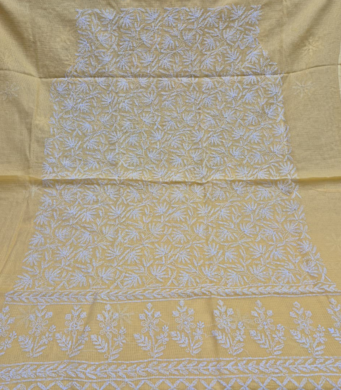 kota yellow Premium Kota Fabric Yellow Kurta + Dupatta Set - Image 1